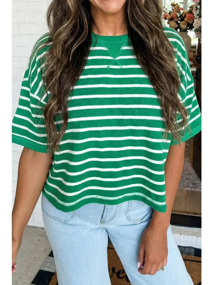 Striped Ribneck Short Sleeve Tee