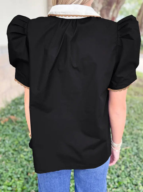 Black Ricrac Trim Top