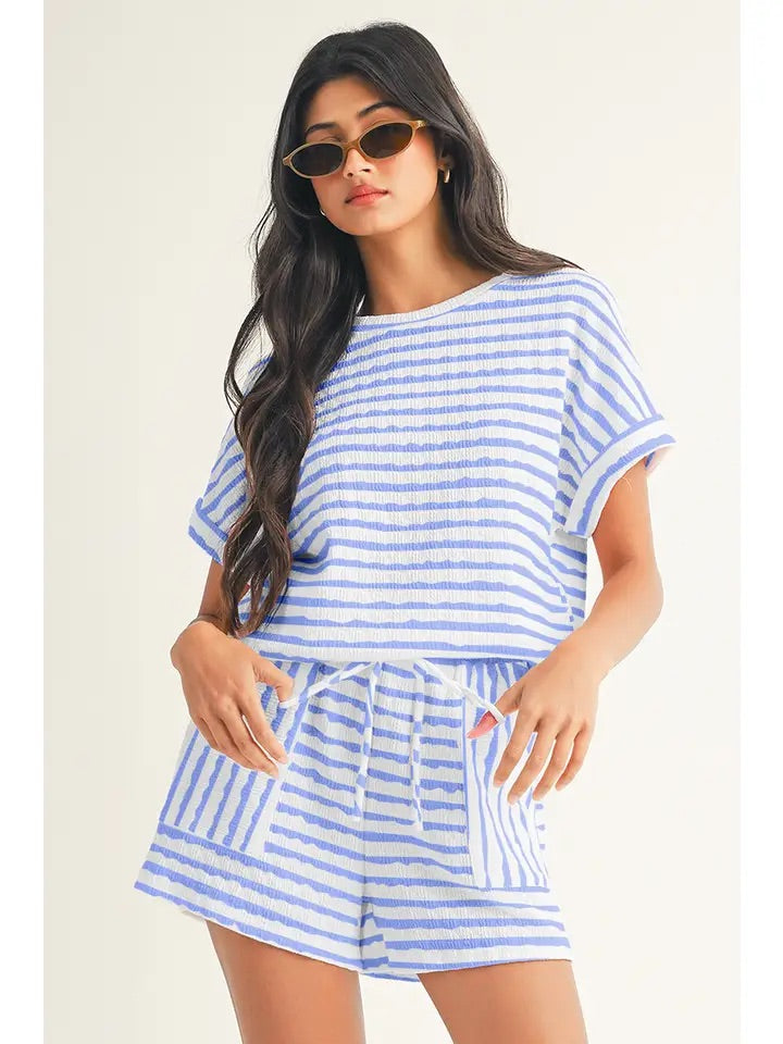 Blue and White Strip Set