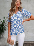 Blue Geometric Print with Tassels