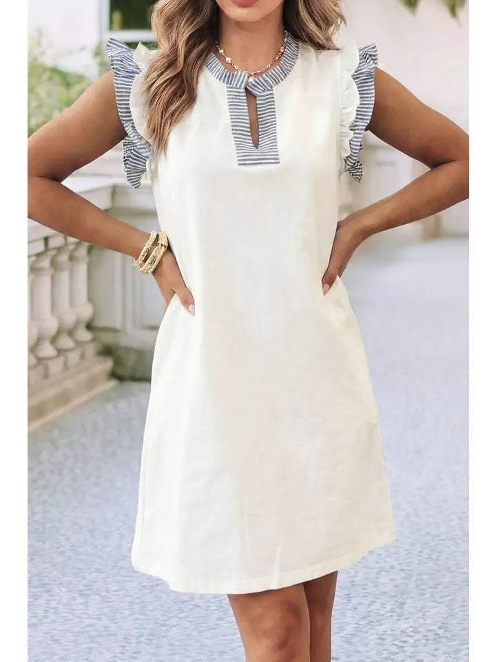 White Short Sleeve Dress