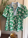 Green Floral Top