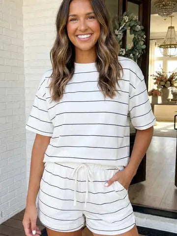 White with Black Stripe Set