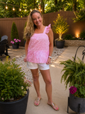 THML Flutter Sleeve Tiered Stripe Top